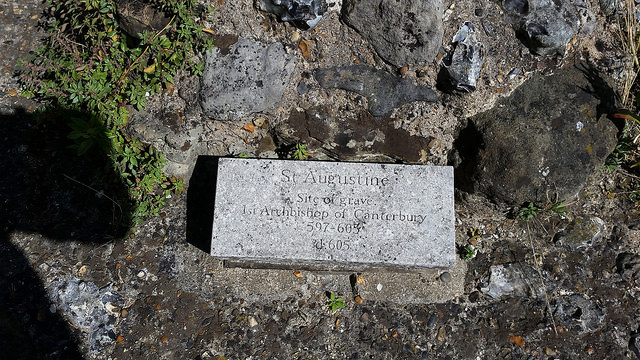 A plaque showing the site of Saint Augustine's grave